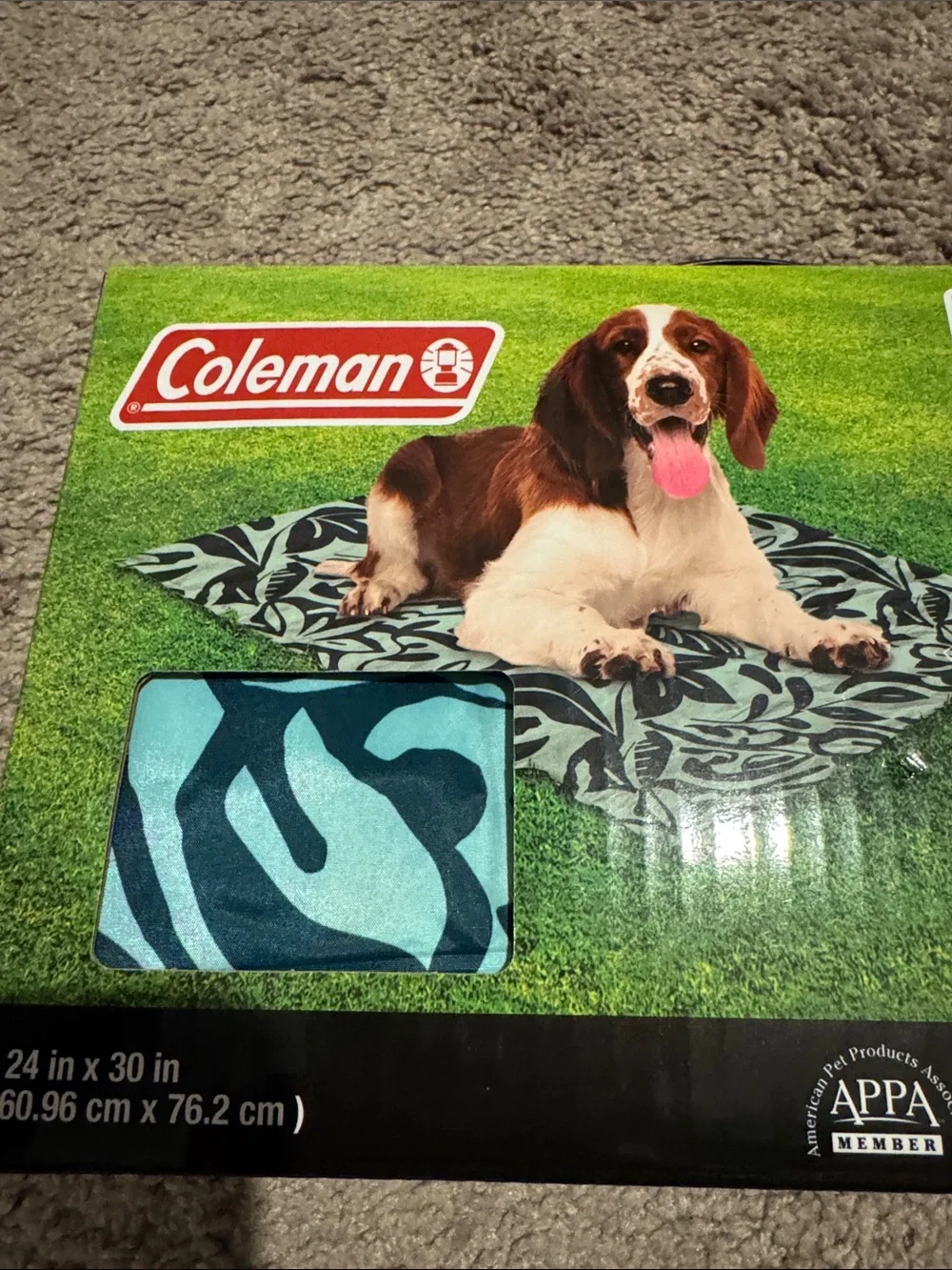 Blue leaf print Coleman cooling mat